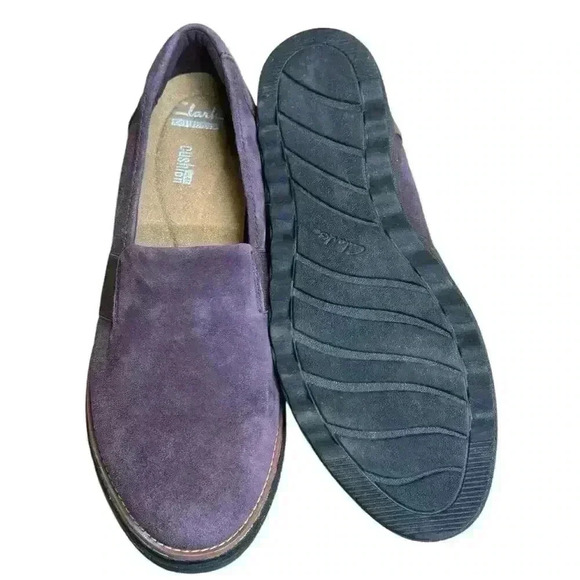 Clarks Collection Sharon Dolly Slip On Loafer Aubergine Dusty Purple Suede 6.5 - Picture 6 of 12